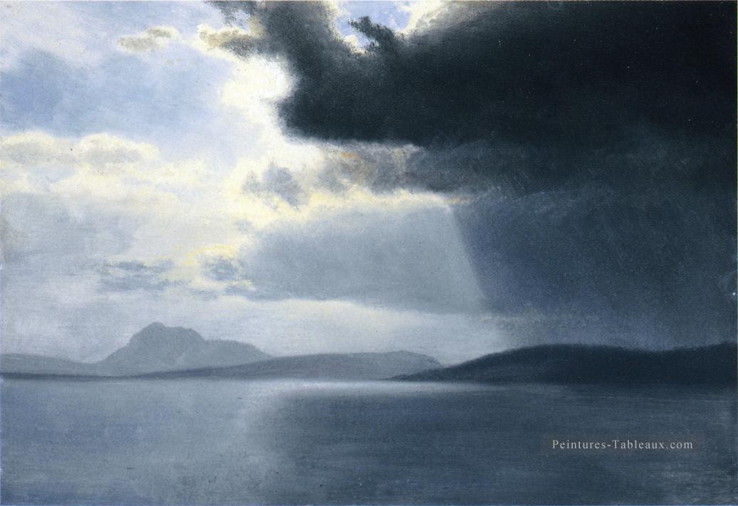 En approche de l’orage sur le luminisme Albert River Albert Bierstadt Peintures à l'huile